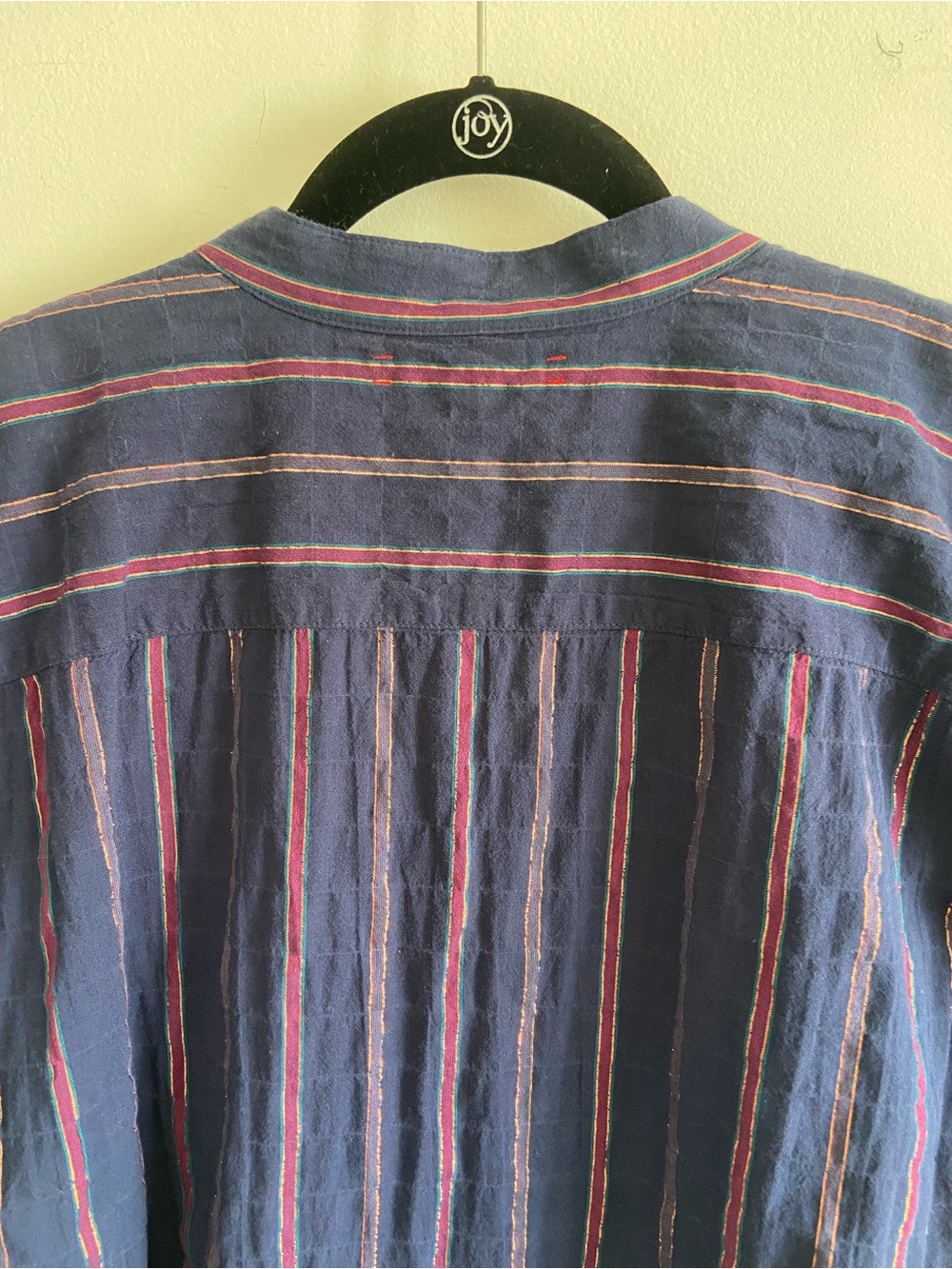 Xirena Channing Navy Stripe Button-Up Shirt Blouse 100% Cotton Flowy Size Small - Picture 5 of 6